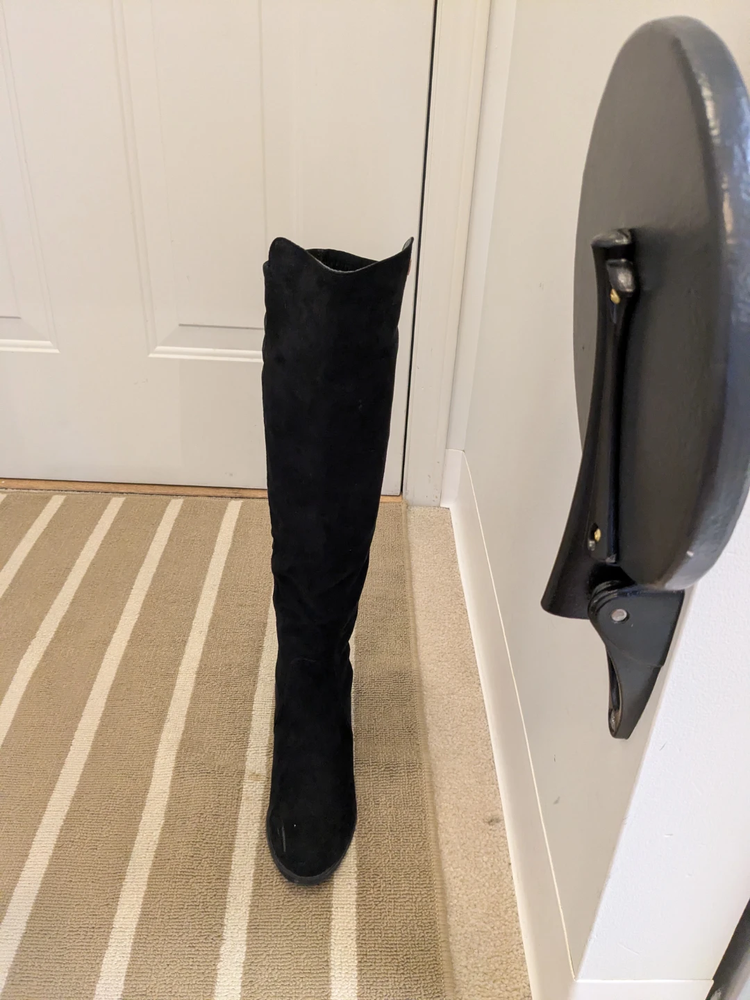 Guess Black Suede (with gold trim) Over-the-Knee Boots - photo 4