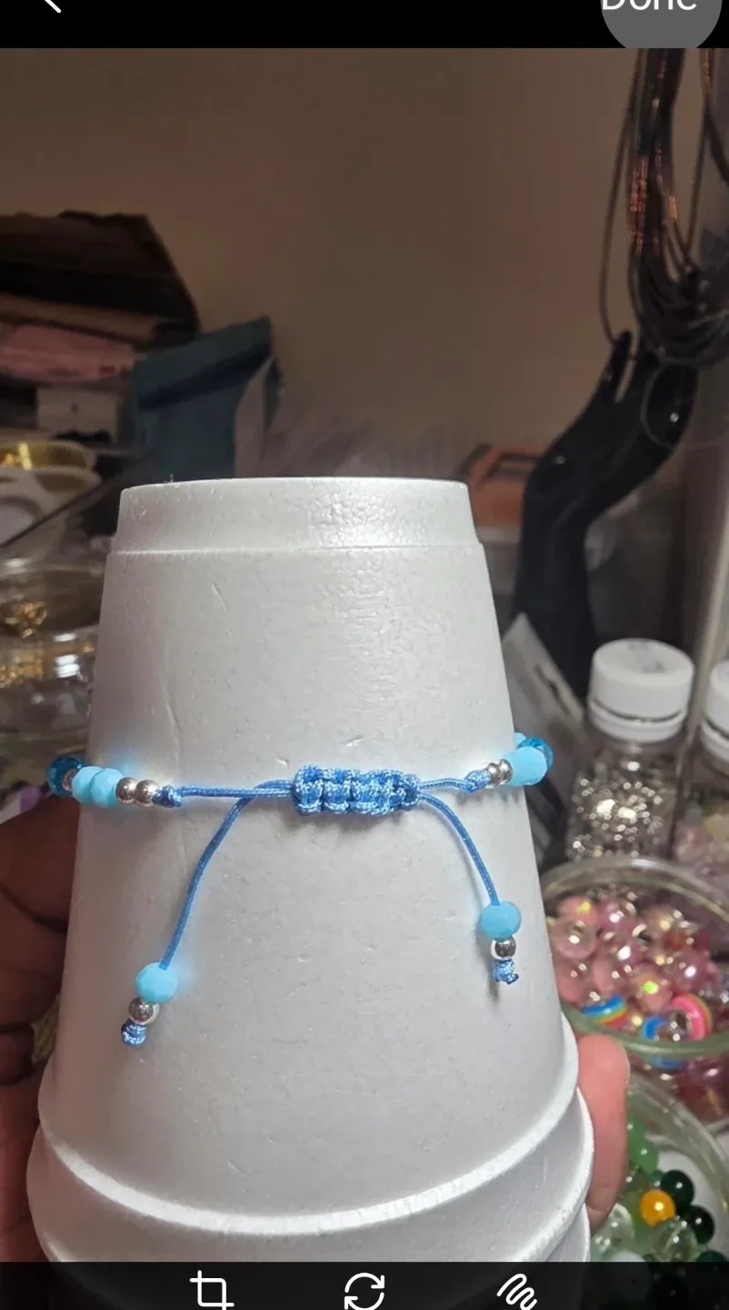 Handmade Beaded Bracelet - Light & Dark Blue image indicator(5)