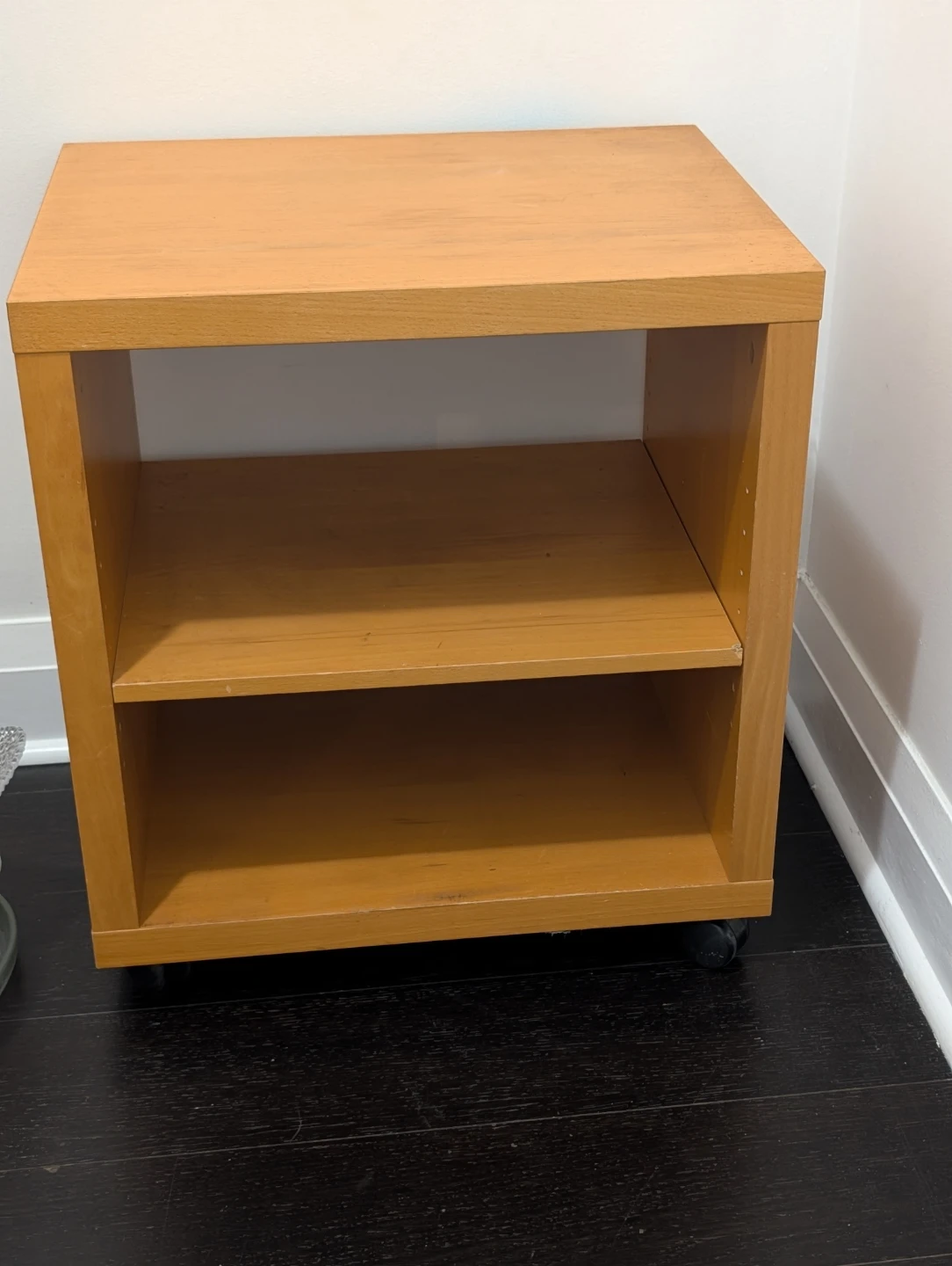 Wooden Side Table with Shelf & wheels