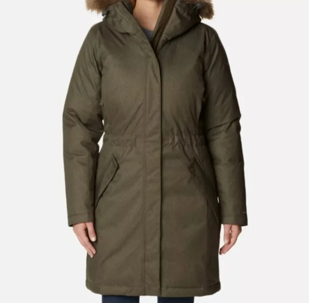 Columbia Women's Long Parka - Olive Green