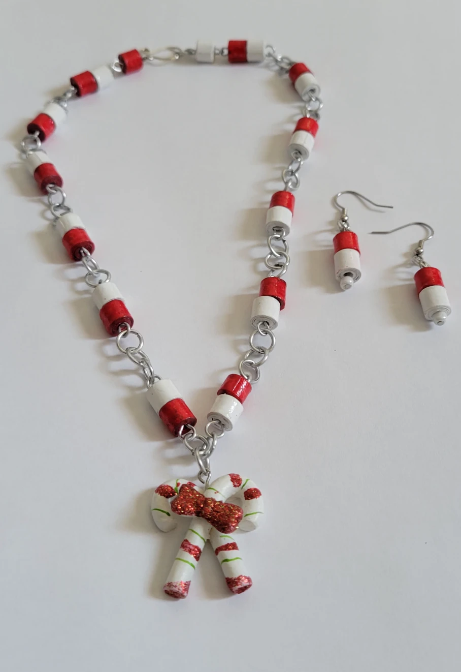 Candy Cane Necklace & Earring Set - photo 2