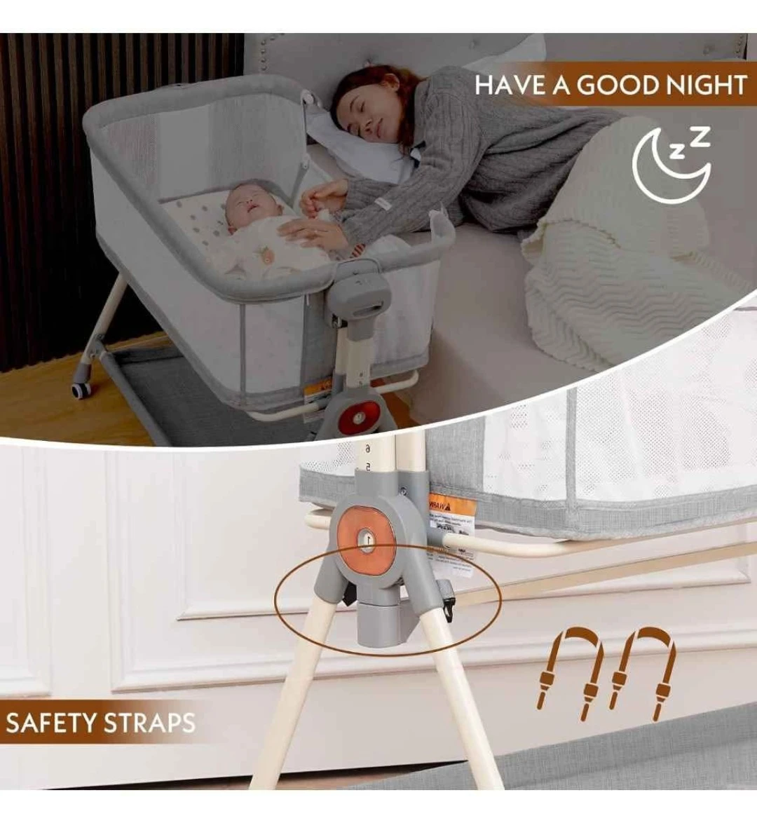 Rocking Bassinet with Waterproof Sheets - photo 3