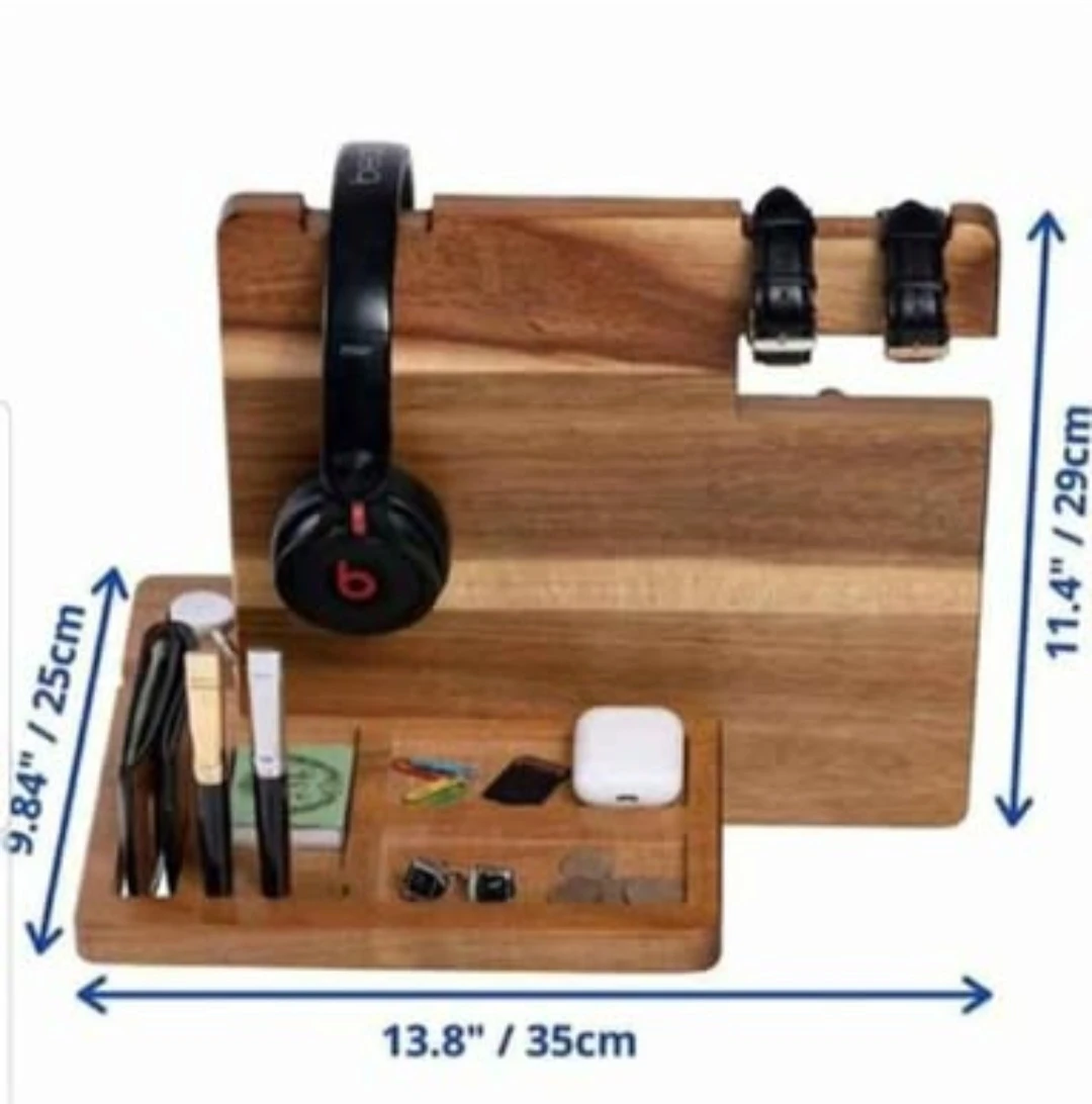WUTCRFT - Wood Docking Station/Nightstand Organizer with ... - photo 3