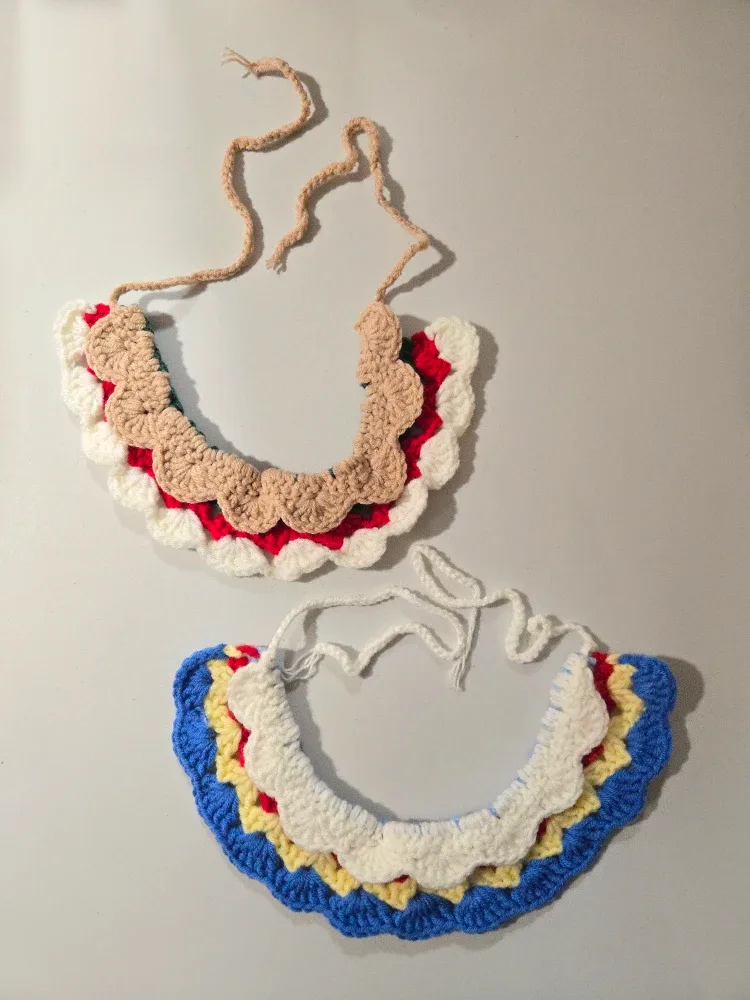 Handmade Crochet Pet Collar, Christmas gift #Cleanout