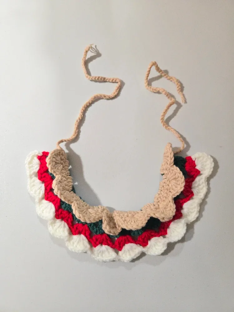 Handmade Crochet Pet Collar, Christmas gift #Cleanout image indicator(3)