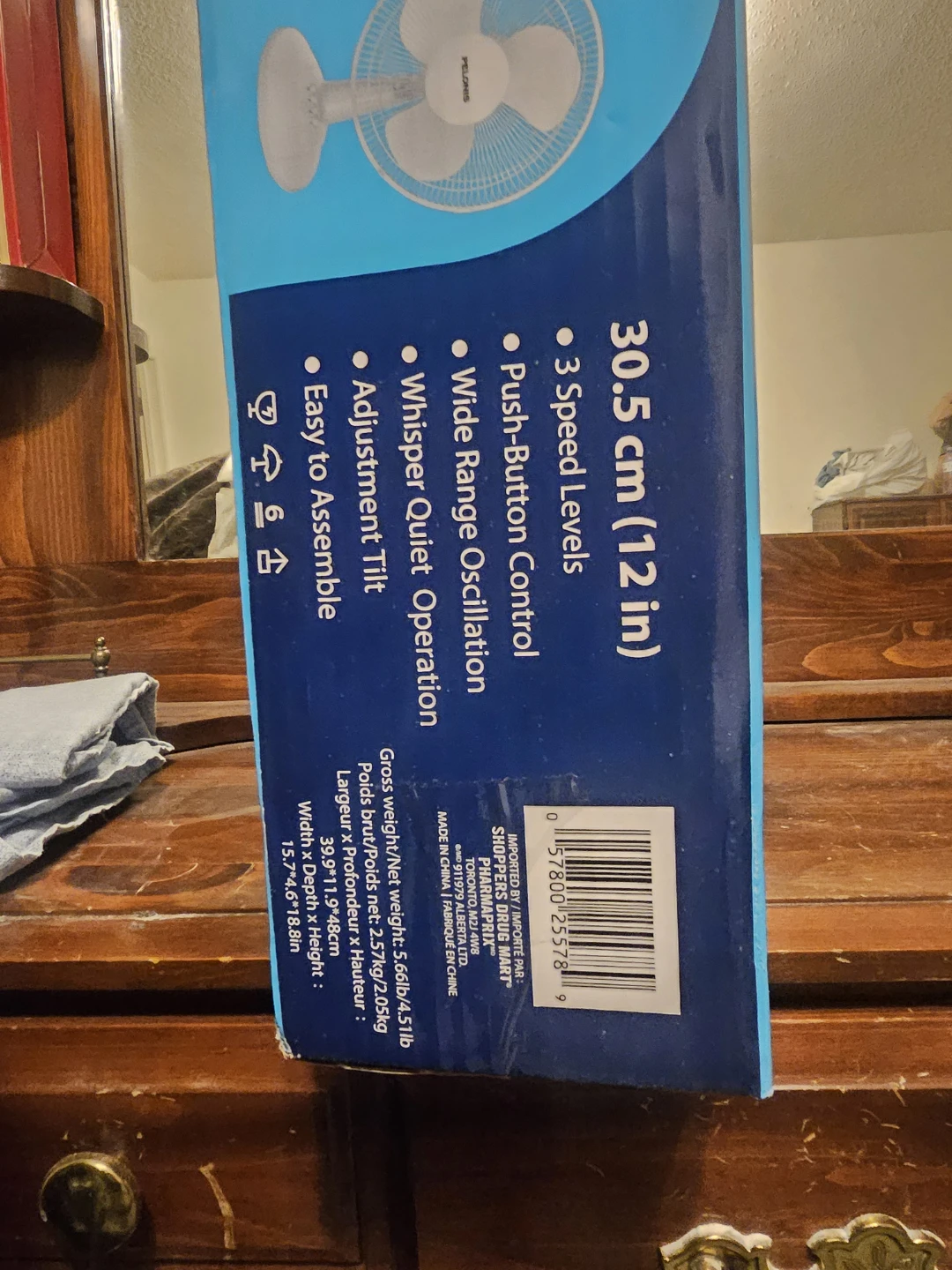 Pelonis 12 inch Table Fan - New in Box! - photo 2