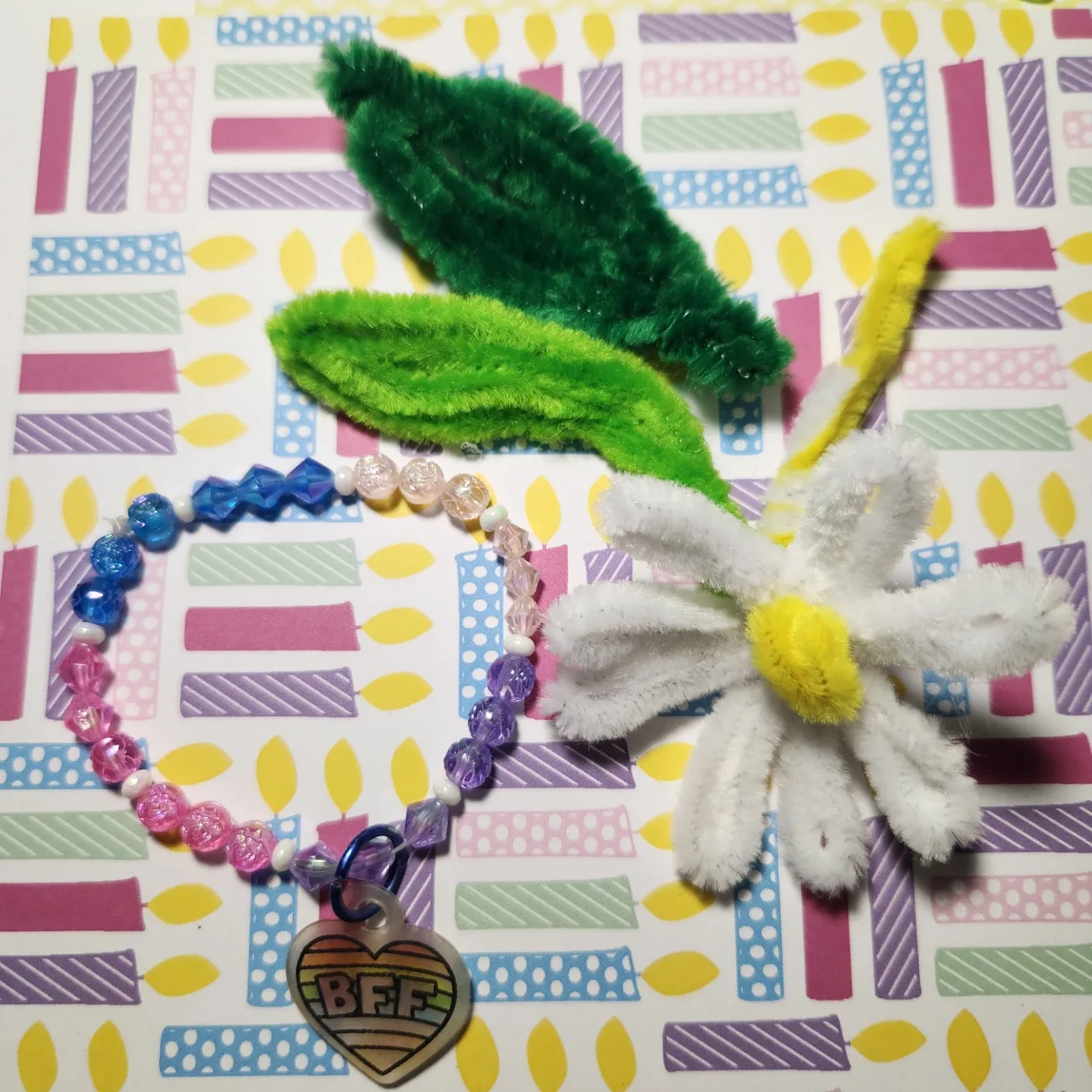Handmade Beaded Bracelet with BFF Charm image indicator(5)