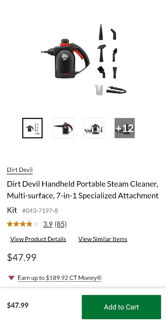 New Dirt Devil Portable Steam Cleaner,