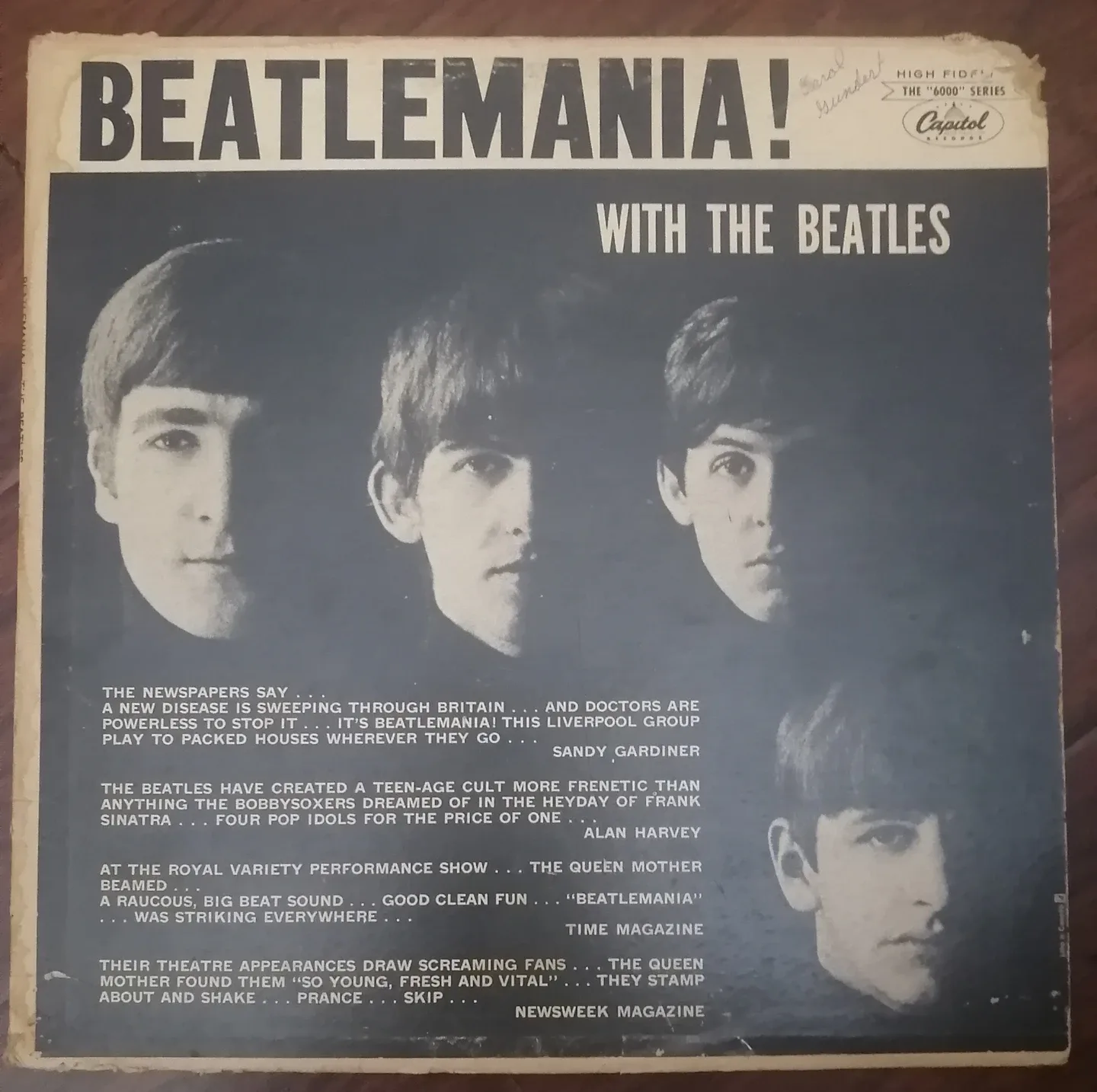 1963 mono copy of Beatlemania! With The Beatles Vinyl Record