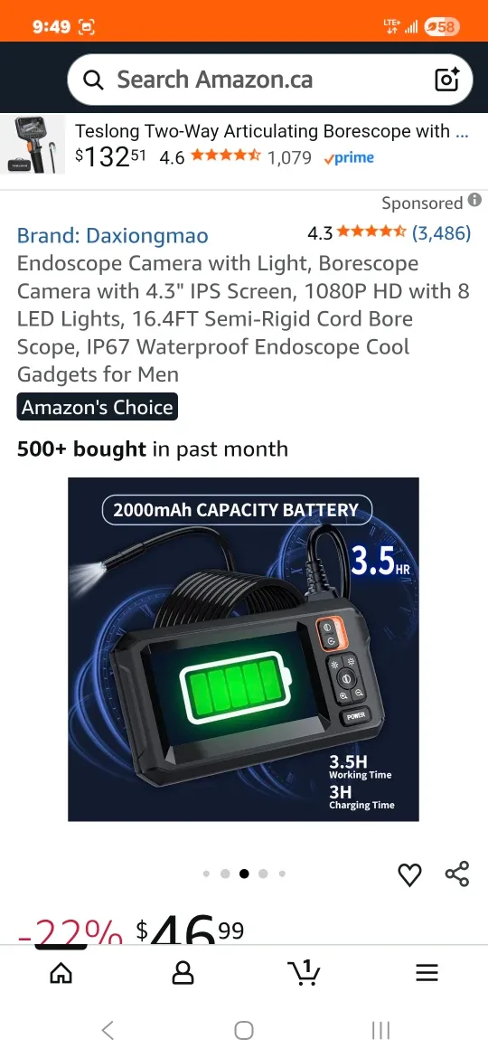 Daxiongmao Endoscope Camera w/ Light, 4.3" IPS Screen image indicator(6)