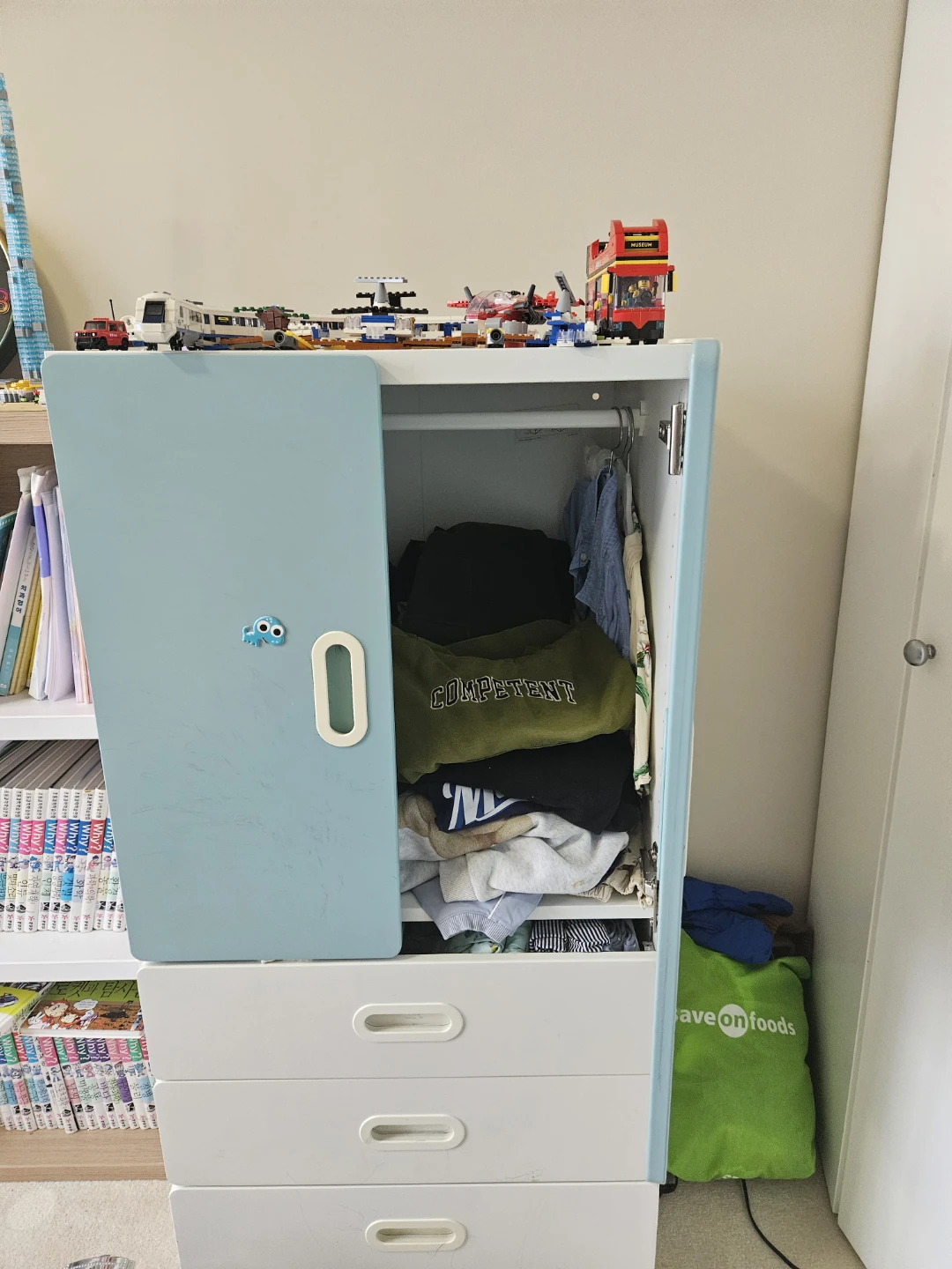 IKEA Kids' Wardrobe with Drawers - Light Blue & White - photo 2