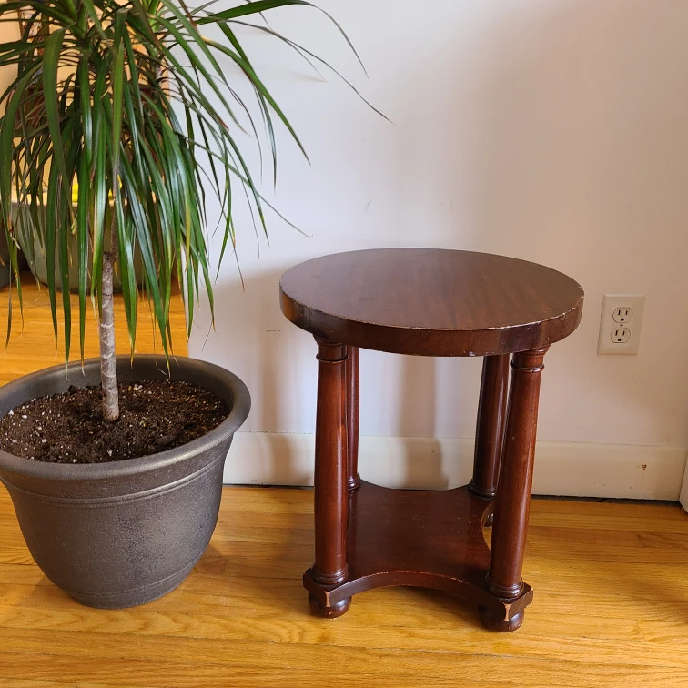Round Wooden Side Table for $10!