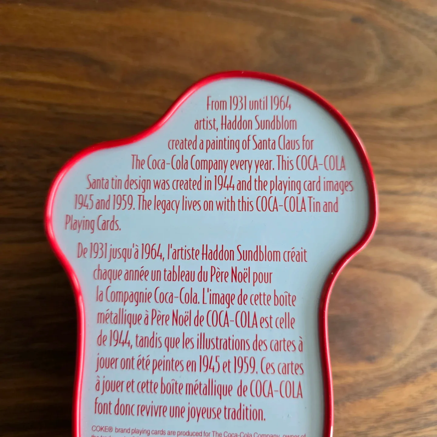 Coca Cola Santa Tin with 2 Decks of Playing Cards image indicator(3)