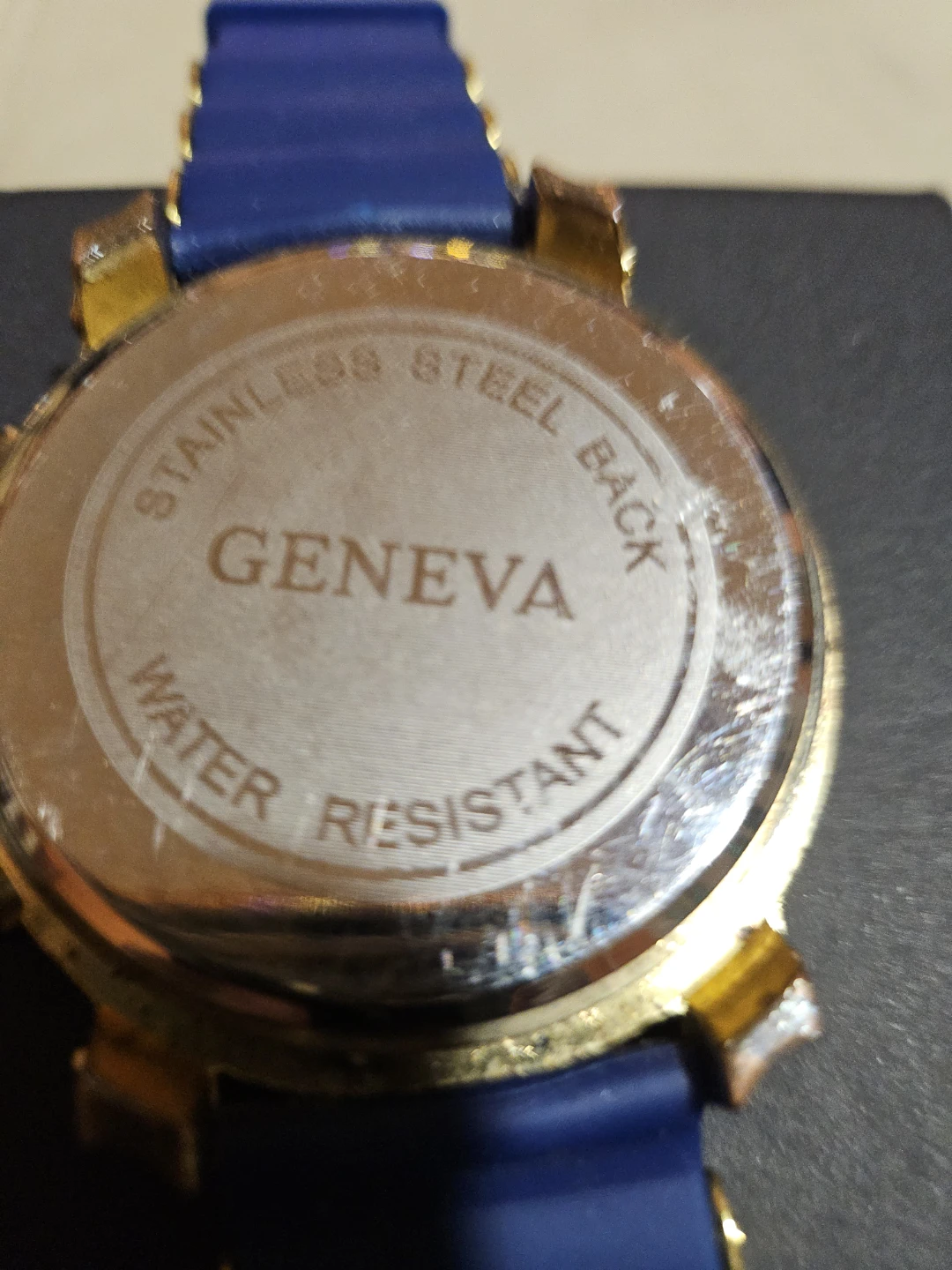 Geneva Blue & Gold Rhinestone Watch - photo 3