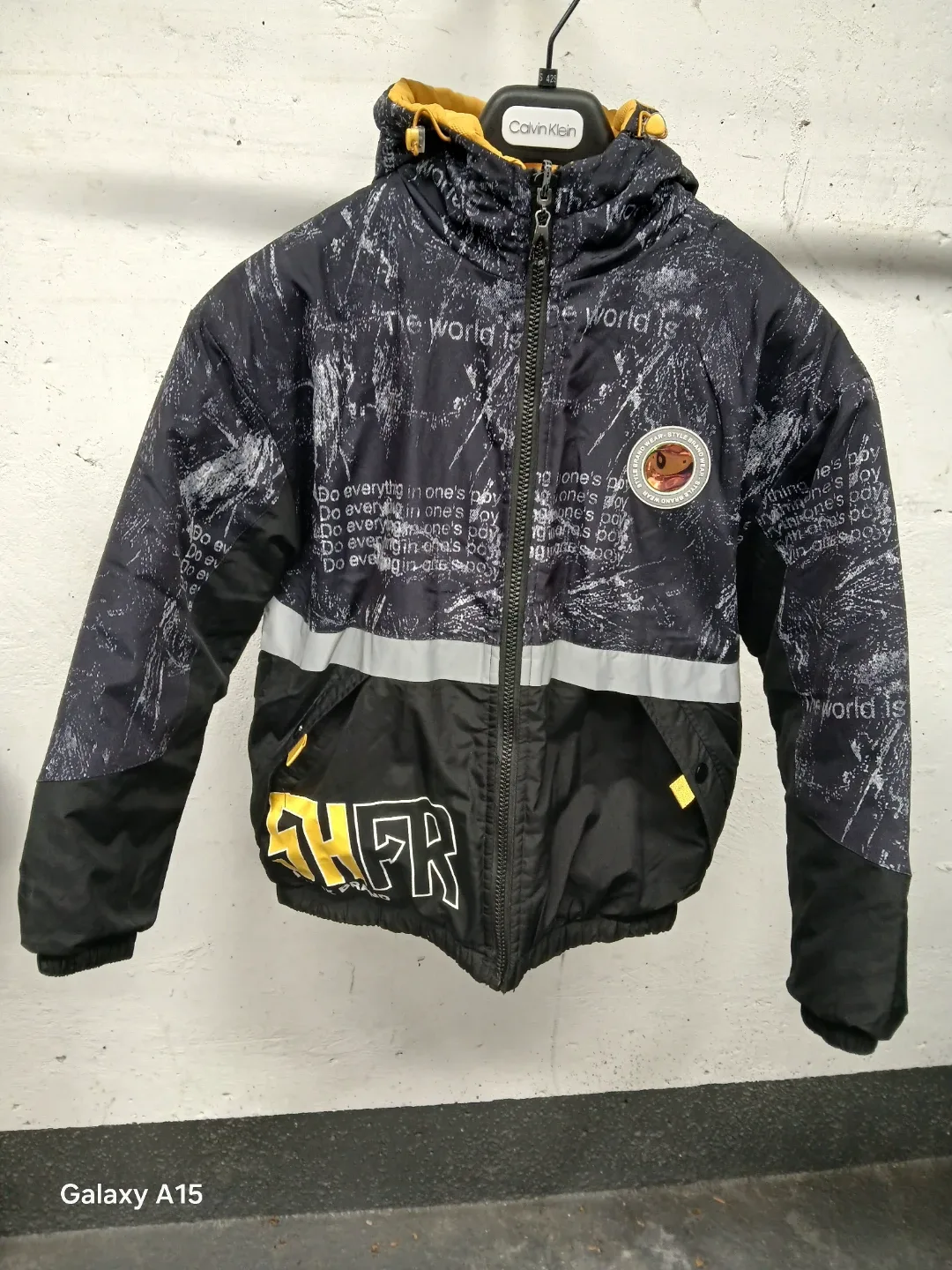 Kids' Puffer Jacket - Black & Yellow  youth XL