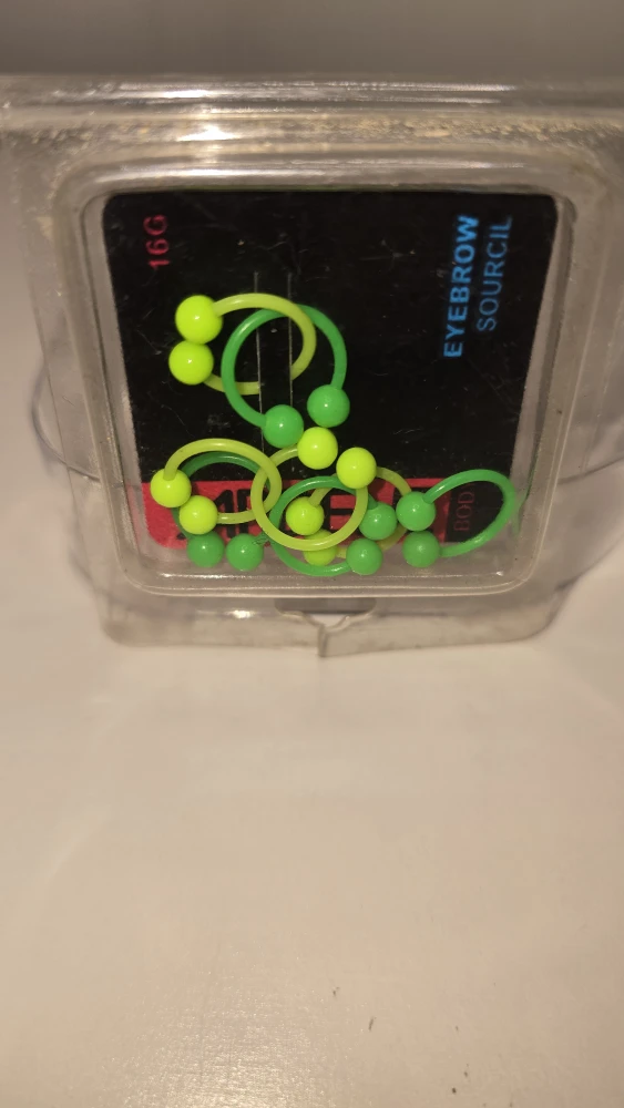 Eyebrow piercing UV Green/Yellow