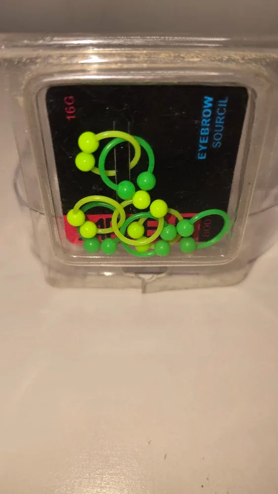 Eyebrow piercing UV Green/Yellow #Cleanout