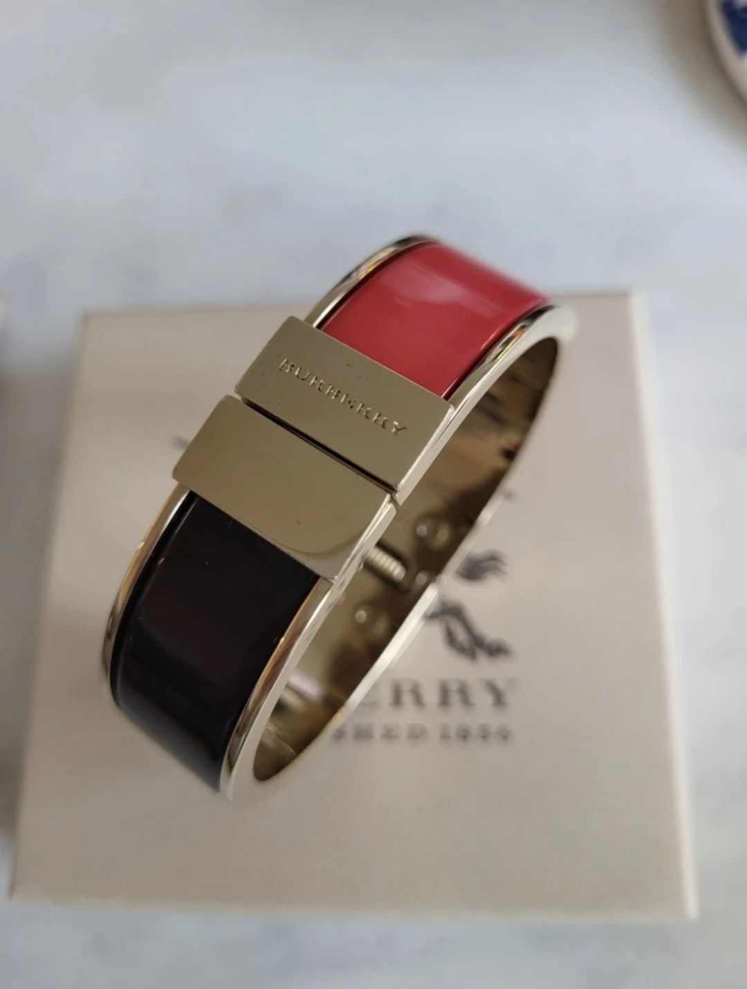 Authentic Burberry Two-Toned Bangle Cuff Bracelet