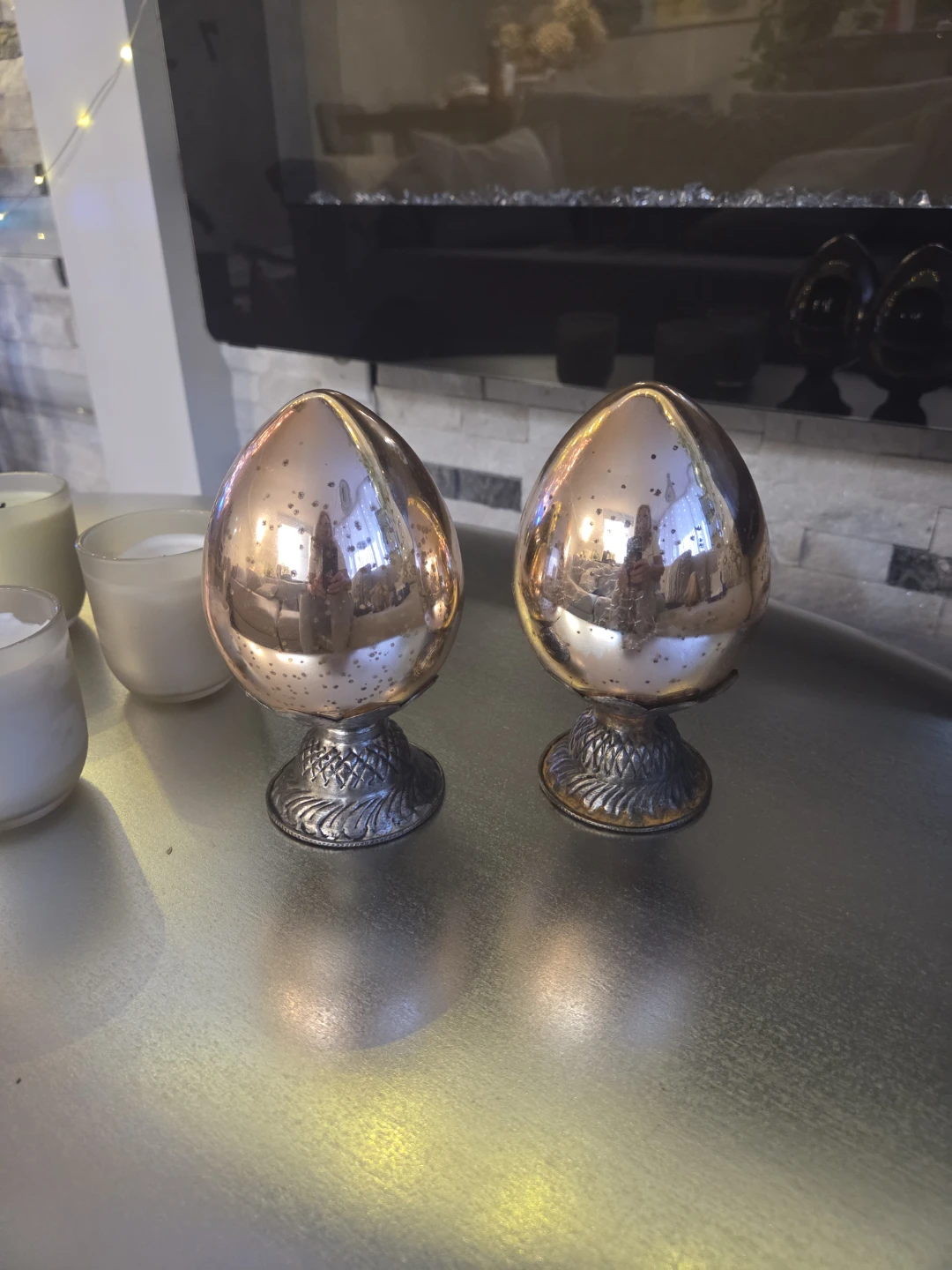 Decorative Mercury Glass Egg Decor