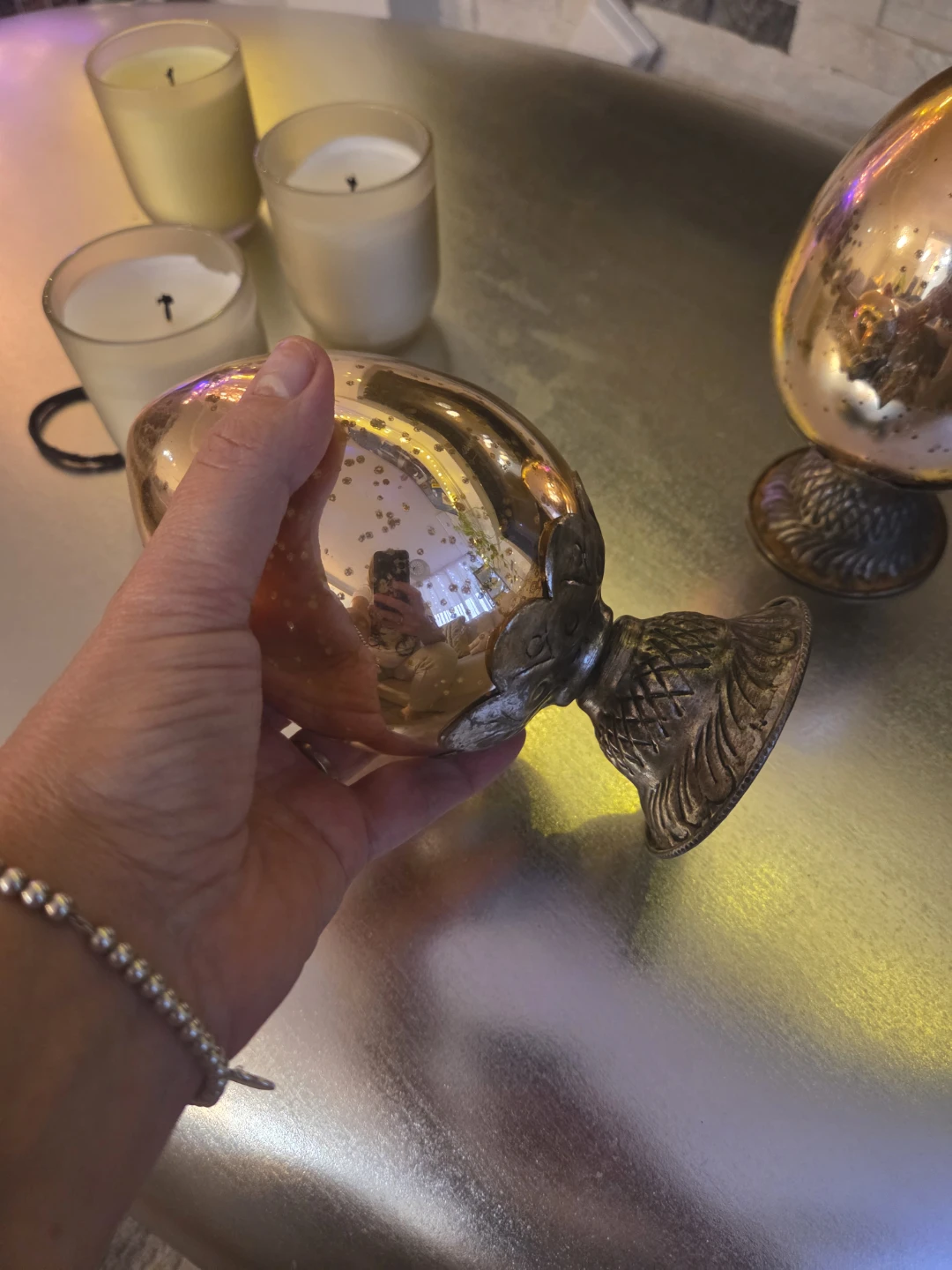 Decorative Mercury Glass Egg Decor - photo 2