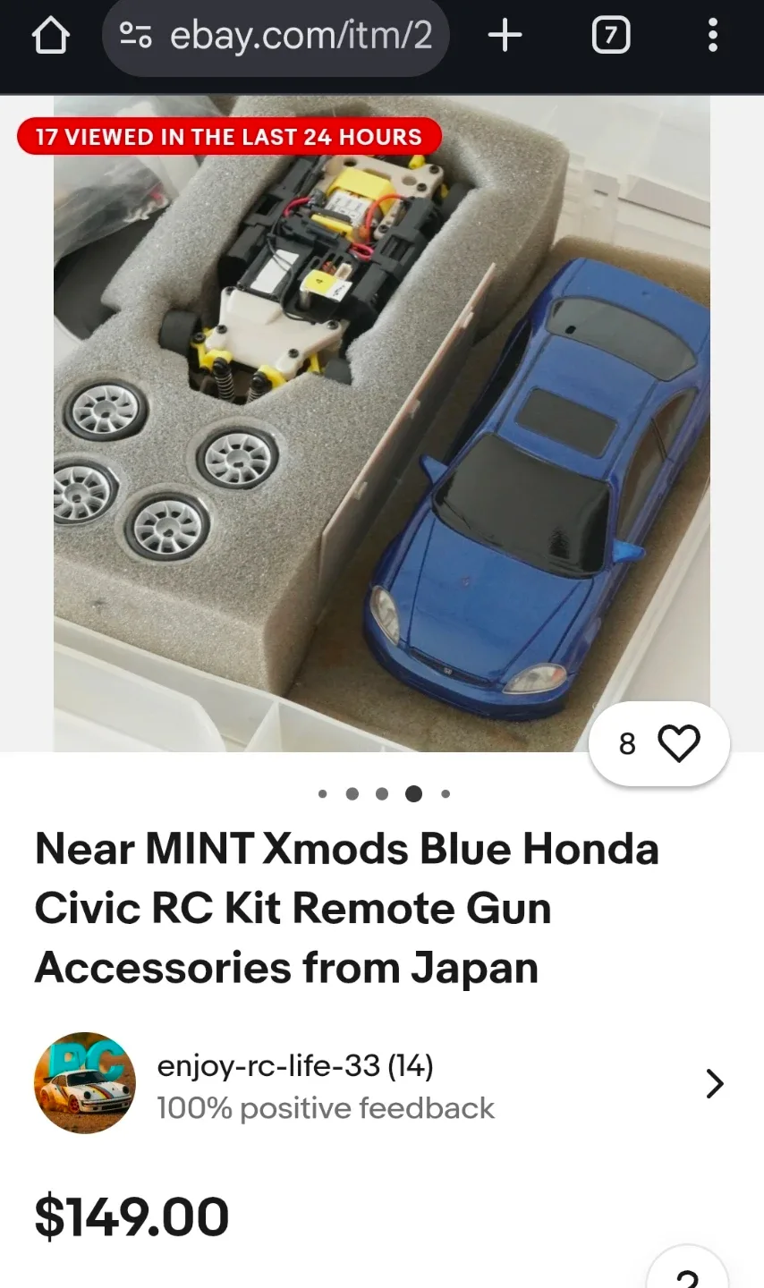 XMODS Blue Honda Civic RC Car – Works, No Remote image indicator(4)