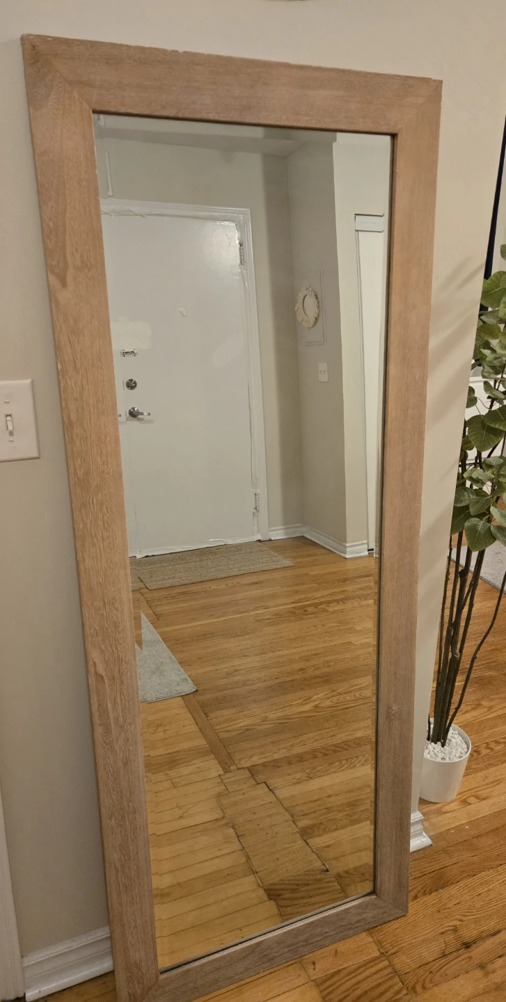 Full Length Mirror with Wood Frame