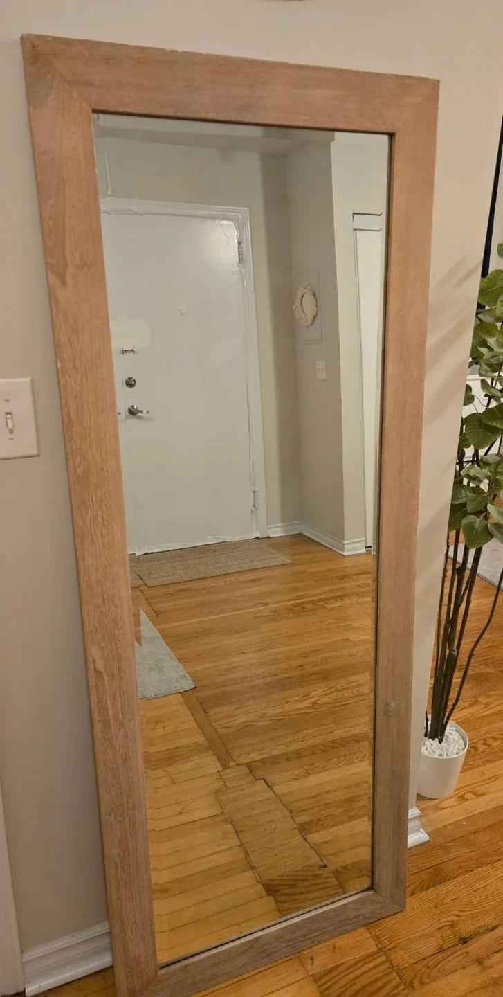 Full Length Mirror with Wood Frame