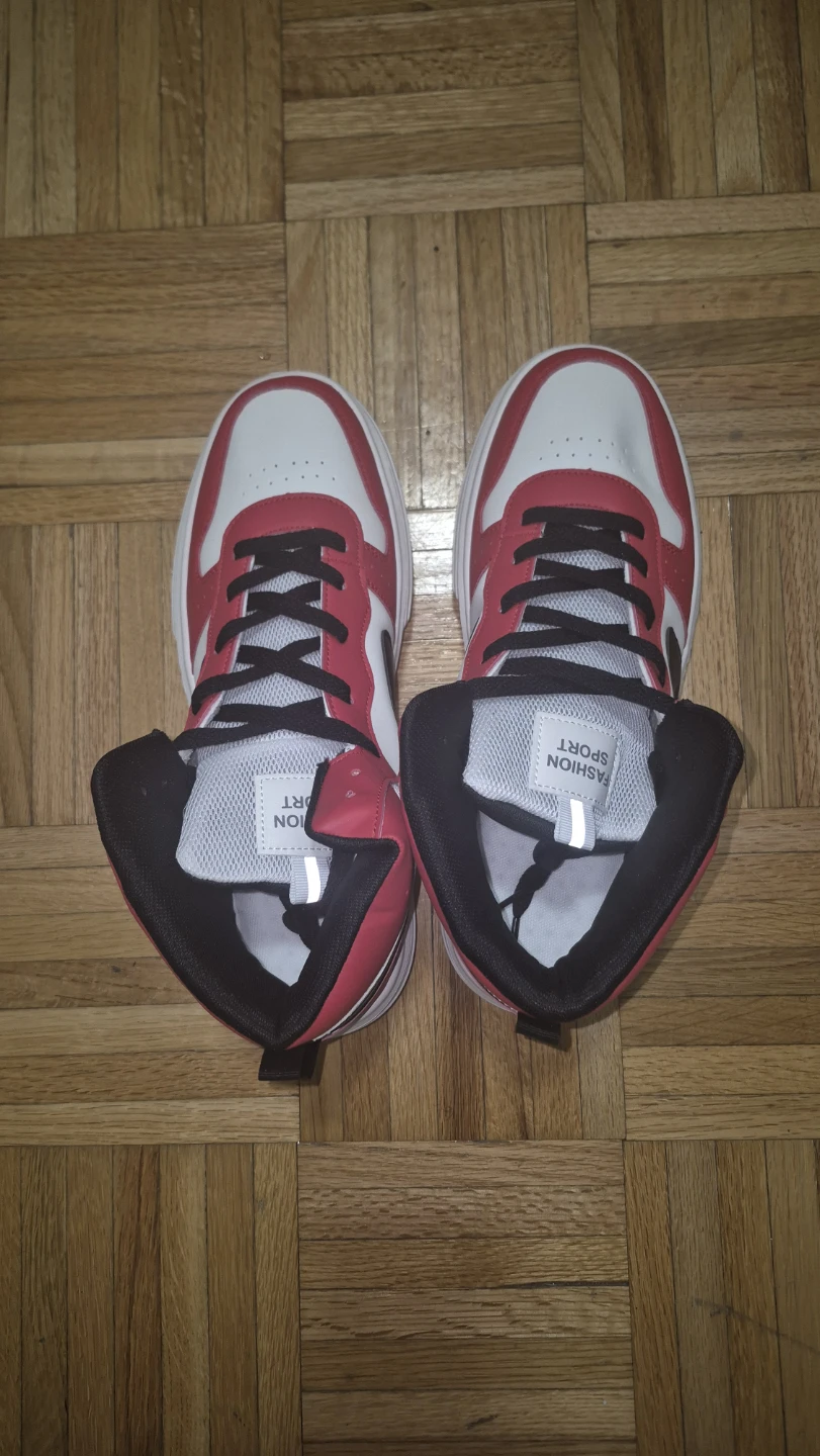 Red & White High-Top Fashion Sneakers - Size 45 - photo 2