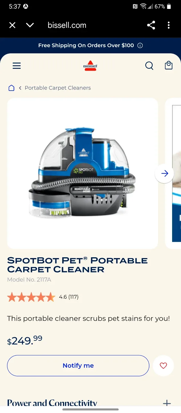 Bissell SpotBot Pet Portable Carpet Cleaner image indicator(8)