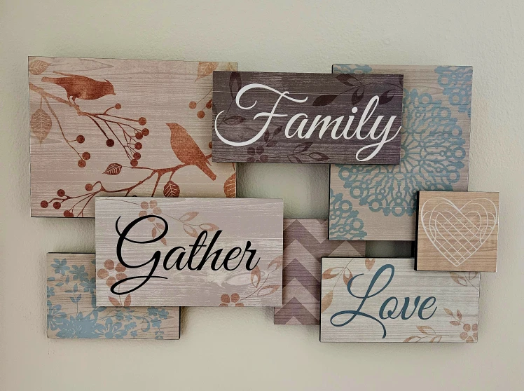 Wooden Wall Decor - Family, Gather, Love