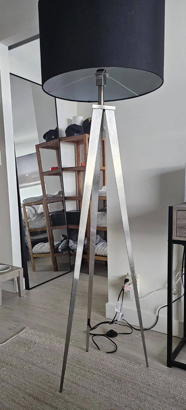 Tripod Floor Lamp with Black Shade