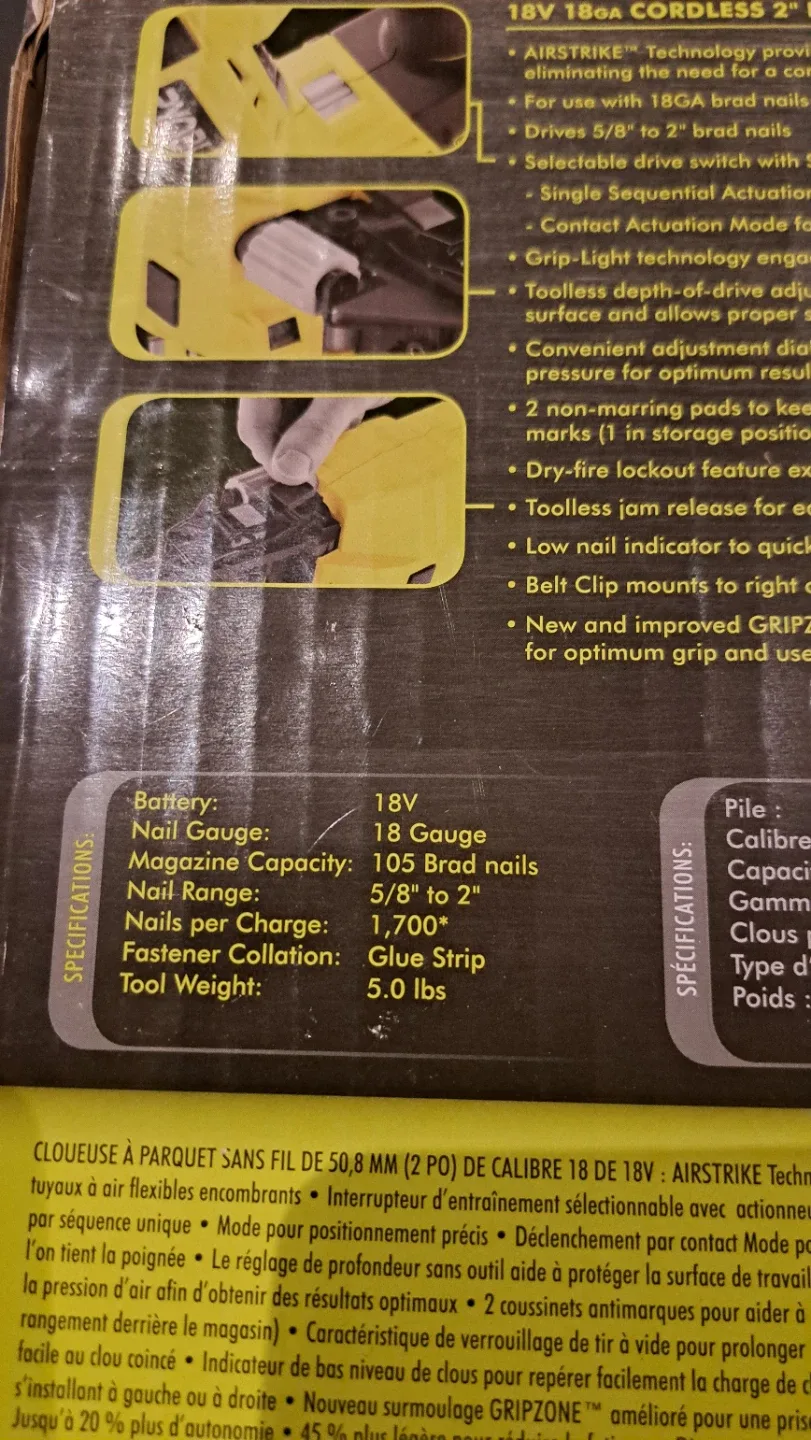 Ryobi 18GA Cordless Brushless 2" Brad Nailer image indicator(7)