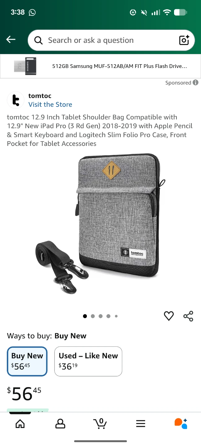 tomtoc 12.9 Inch Tablet Shoulder Bag