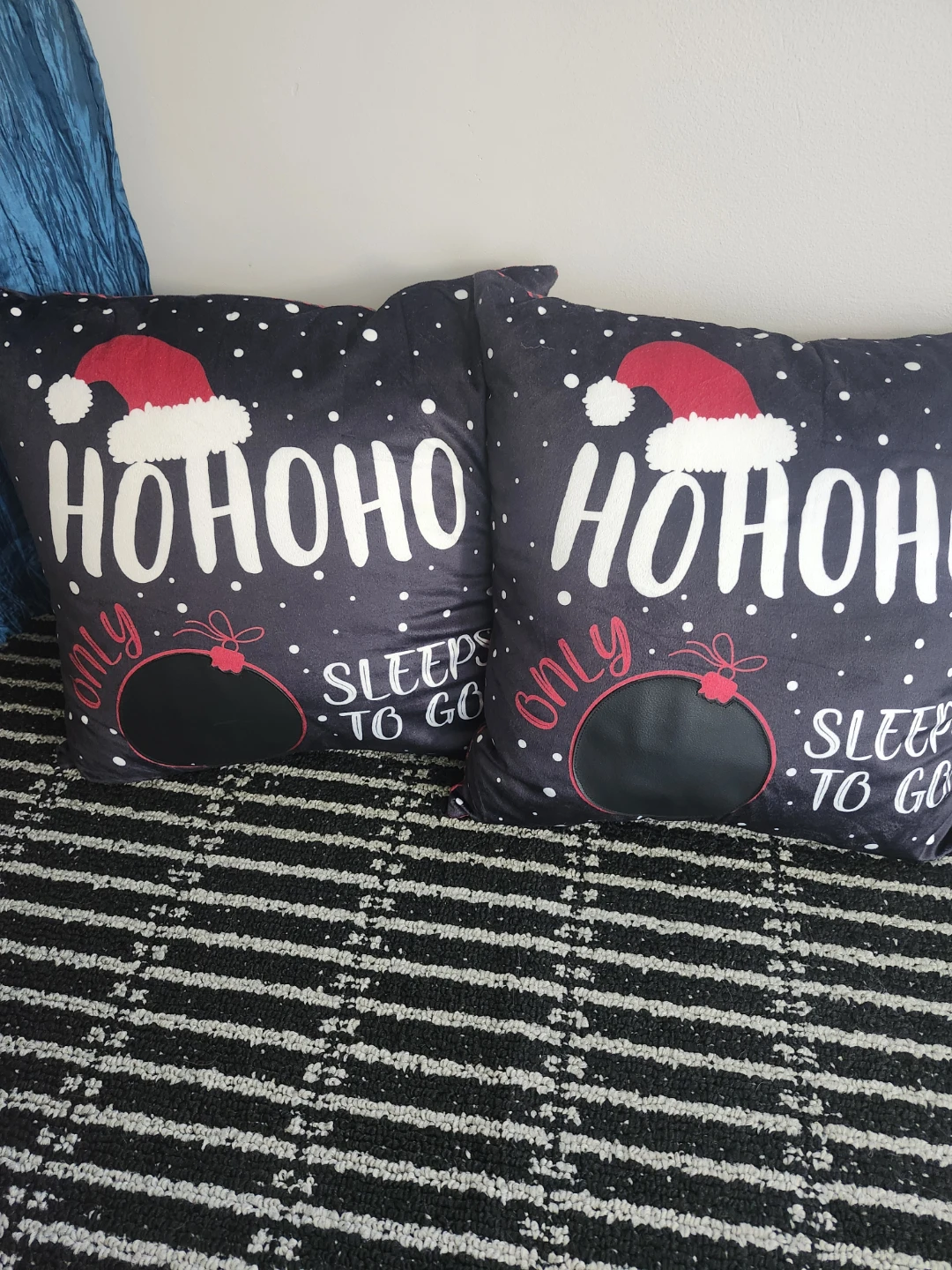 (2) New Chalk Write On Countdown Christmas Pillows