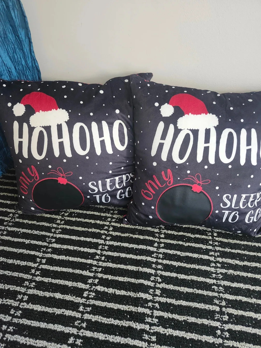 (2) New Chalk Write On Countdown Christmas Pillows