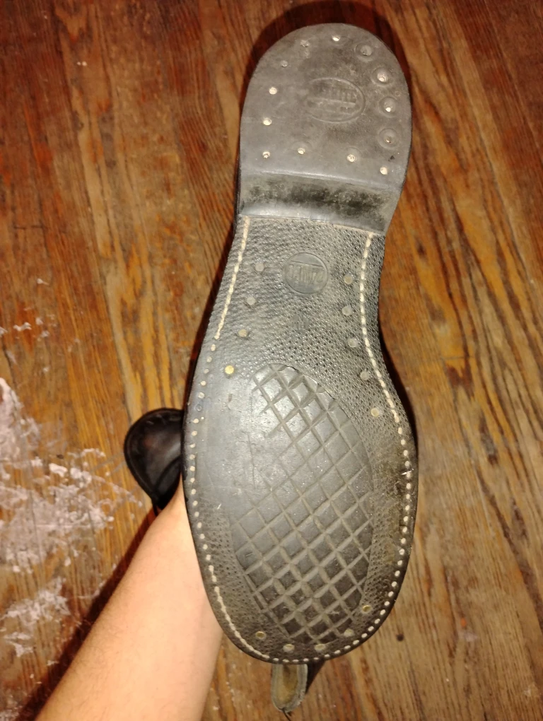 Black Leather Work Boots WW2 era - photo 2