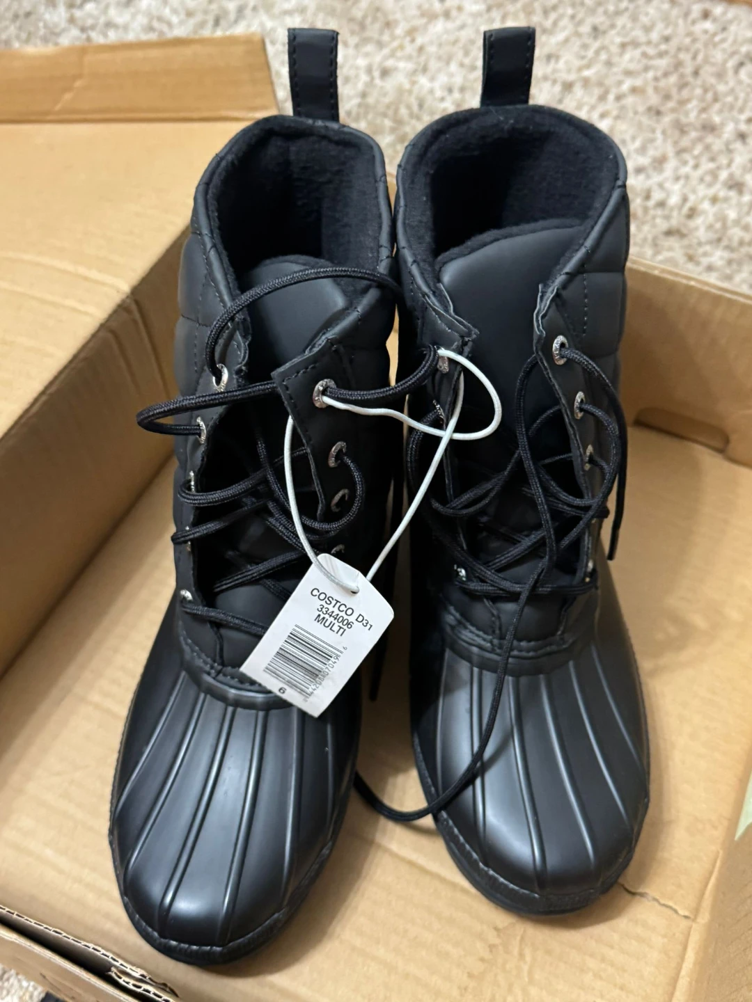 Black Quilted Duck Boots - New in Box - photo 2