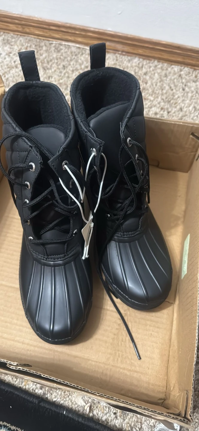 Black Quilted Duck Boots - New in Box - photo 3