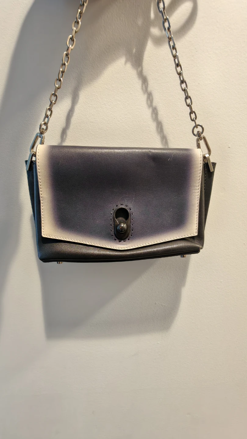 Black & White Leather Shoulder Bag