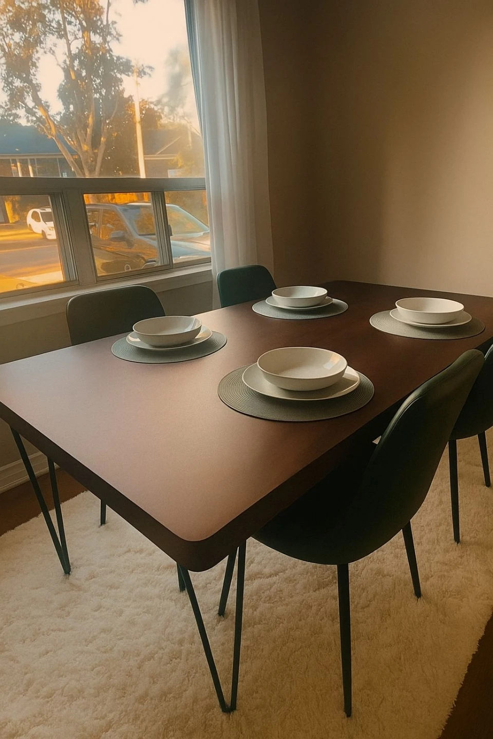 Wood Dining Table with Hairpin Legs