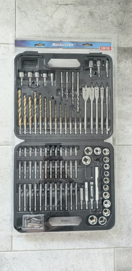 Mastercraft Titanium-Coated Drill Bit & Socket Set, 100-pc