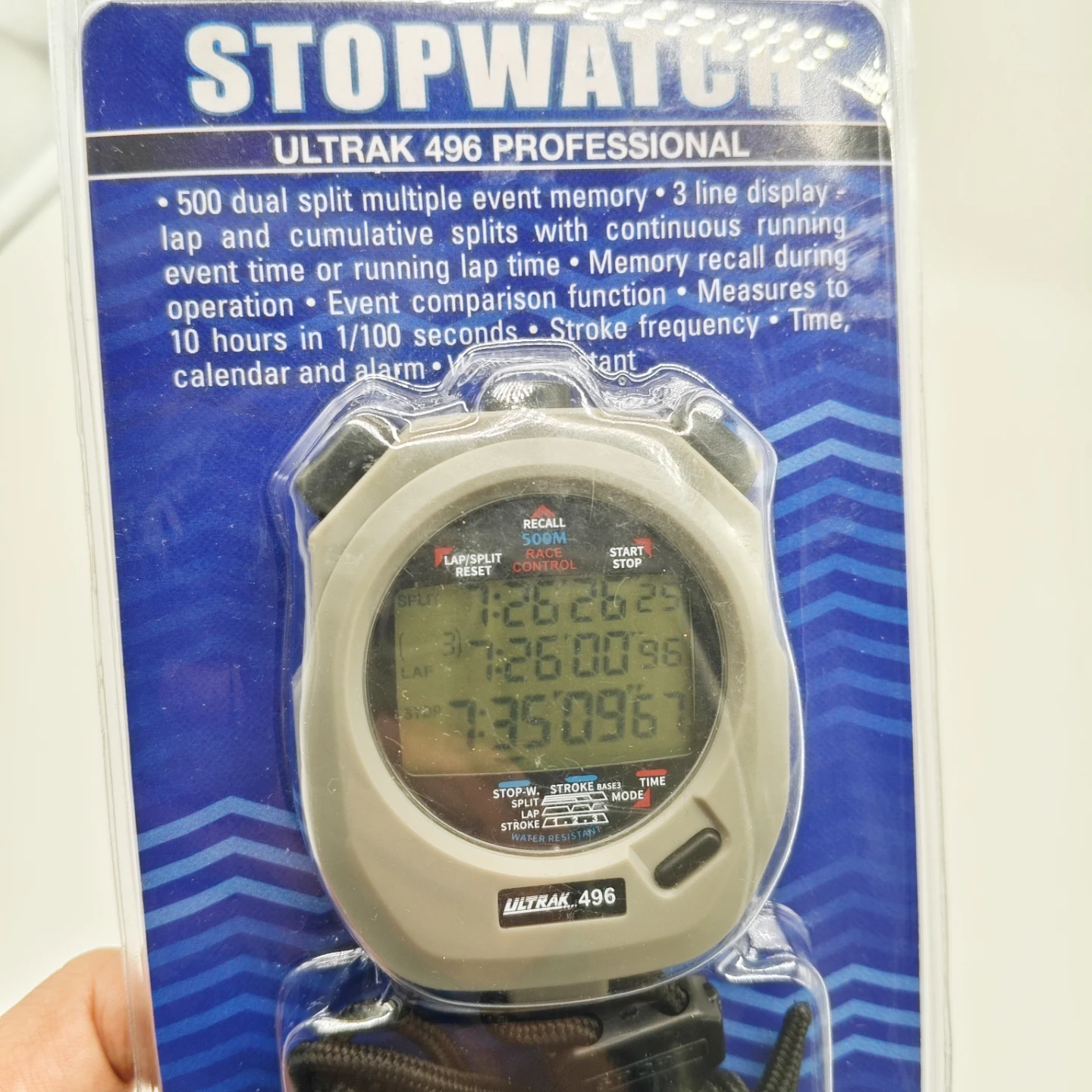 Ultrak 496 500 Lap Dual Split Memory Stopwatch - Grey (New) - photo 3