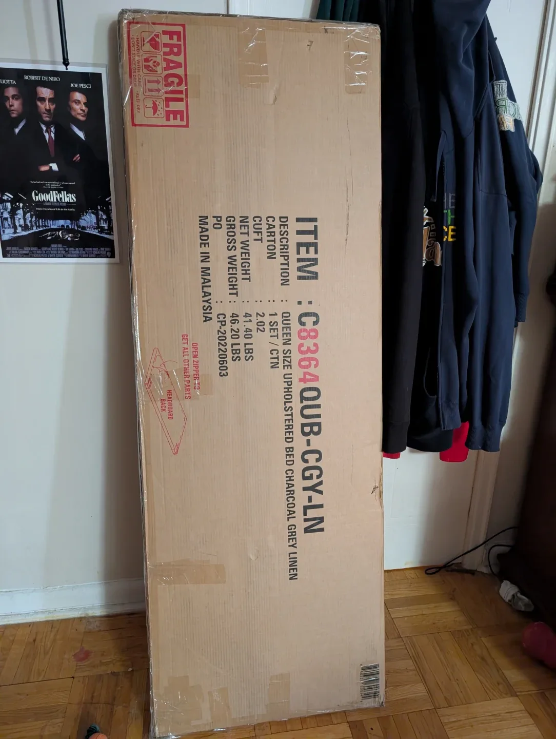 Ebern Designs Naftula Queen Upholstered Bed - Charcoal Grey