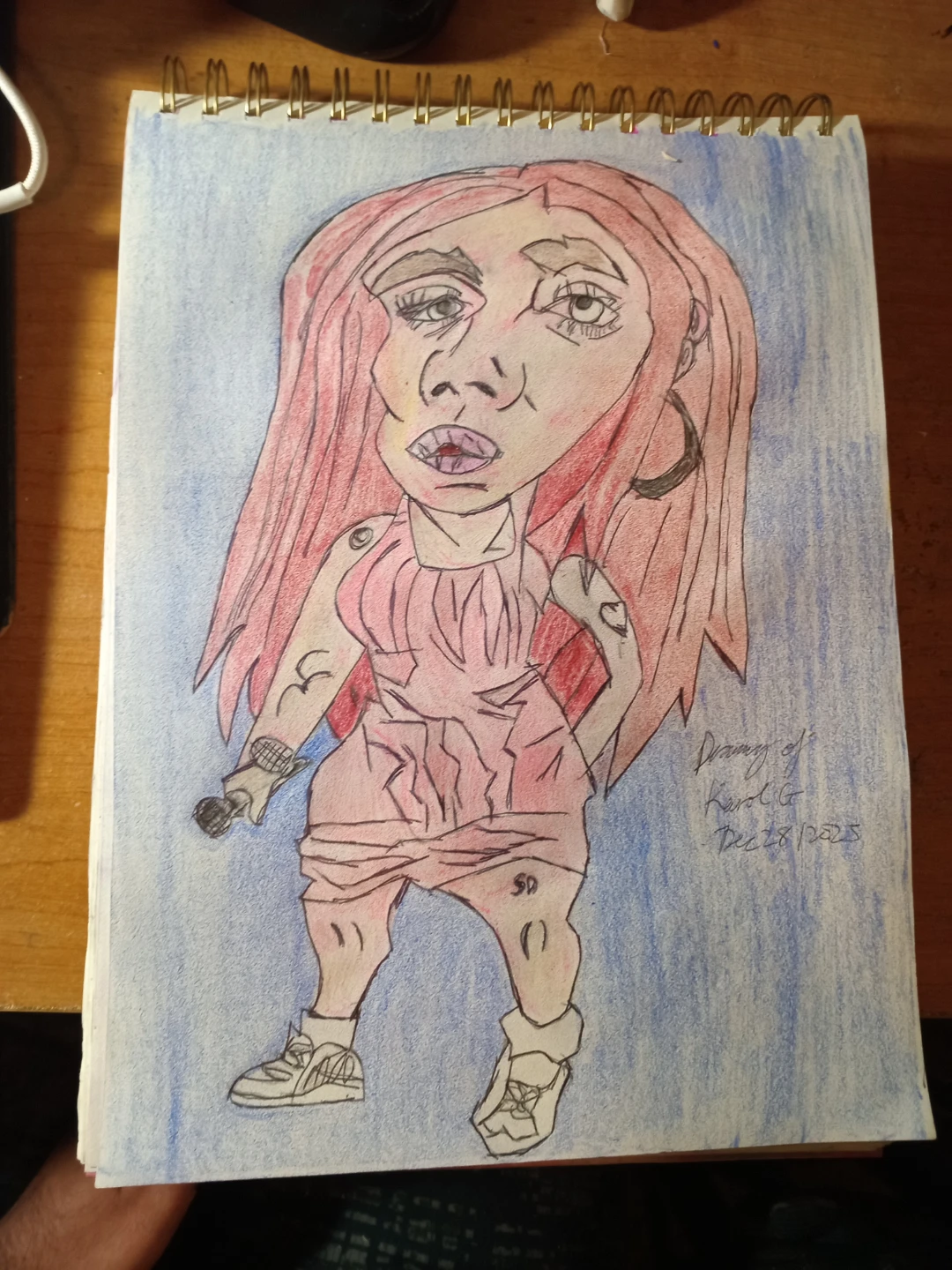 Karol G Caricature Drawing Illustration by Custom Artist Sherwin