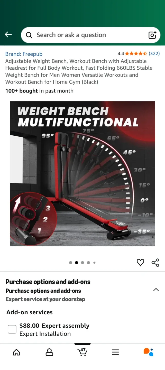 FreePub Adjustable Weight Bench - Like New! image indicator(2)