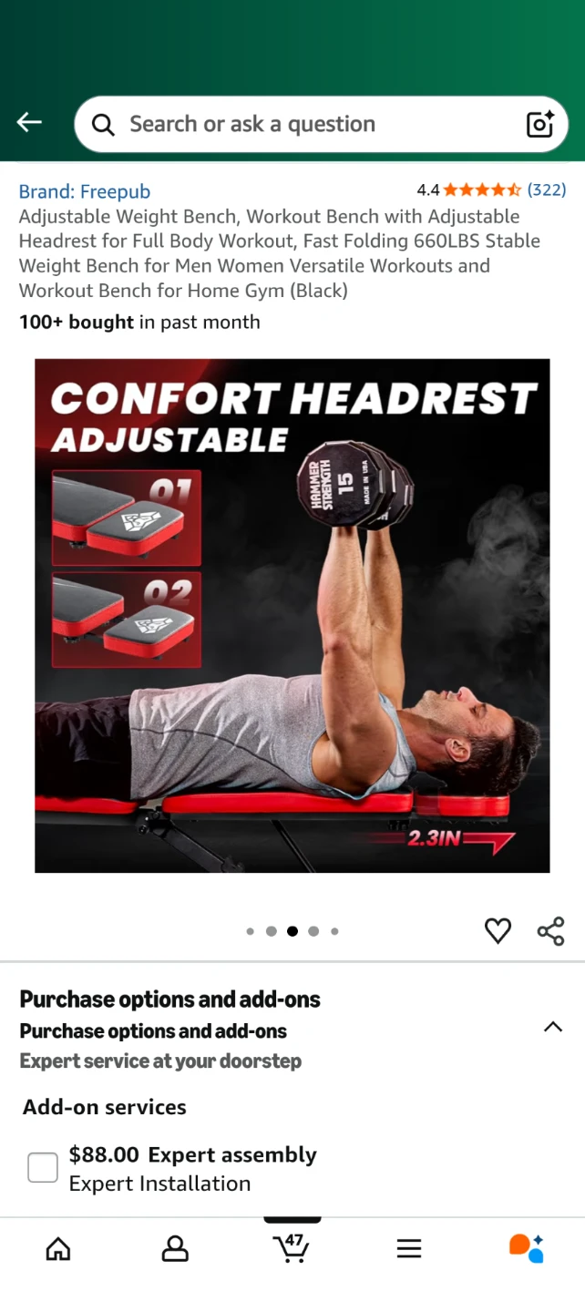 FreePub Adjustable Weight Bench - Like New! - photo 3