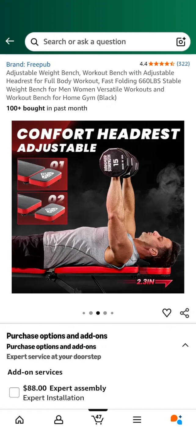 FreePub Adjustable Weight Bench - Like New! image indicator(3)