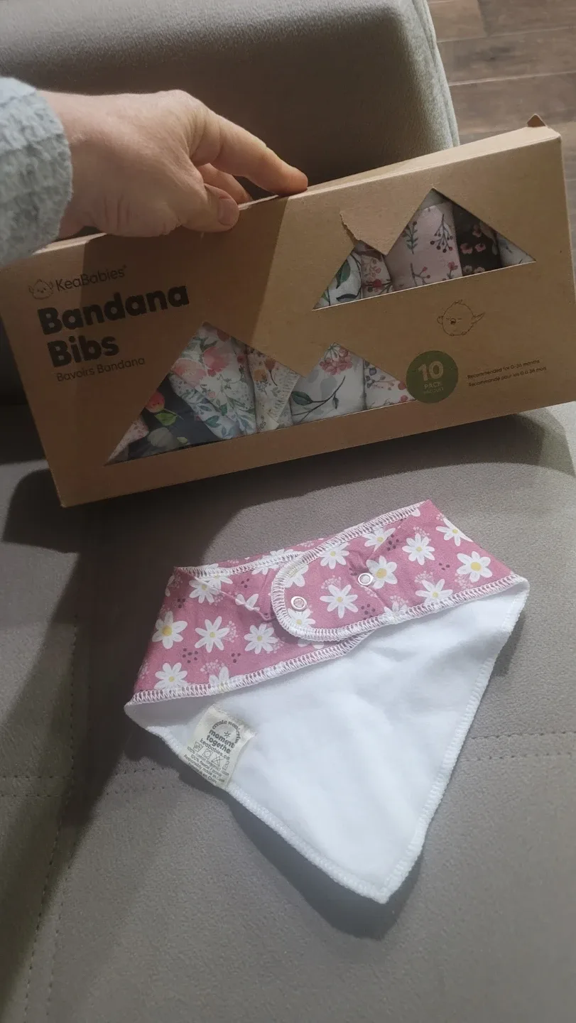 10-Pack Organic Baby Bandana Bibs - Organic Cotton Bandana ... image indicator(8)