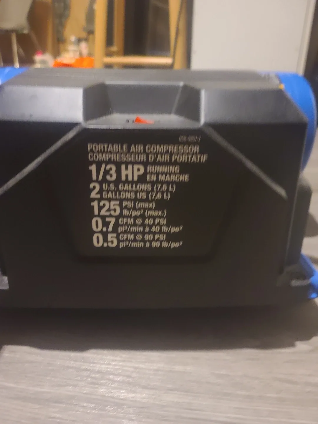 Mastercraft Portable Air Compressor - 1/3 HP image indicator(2)