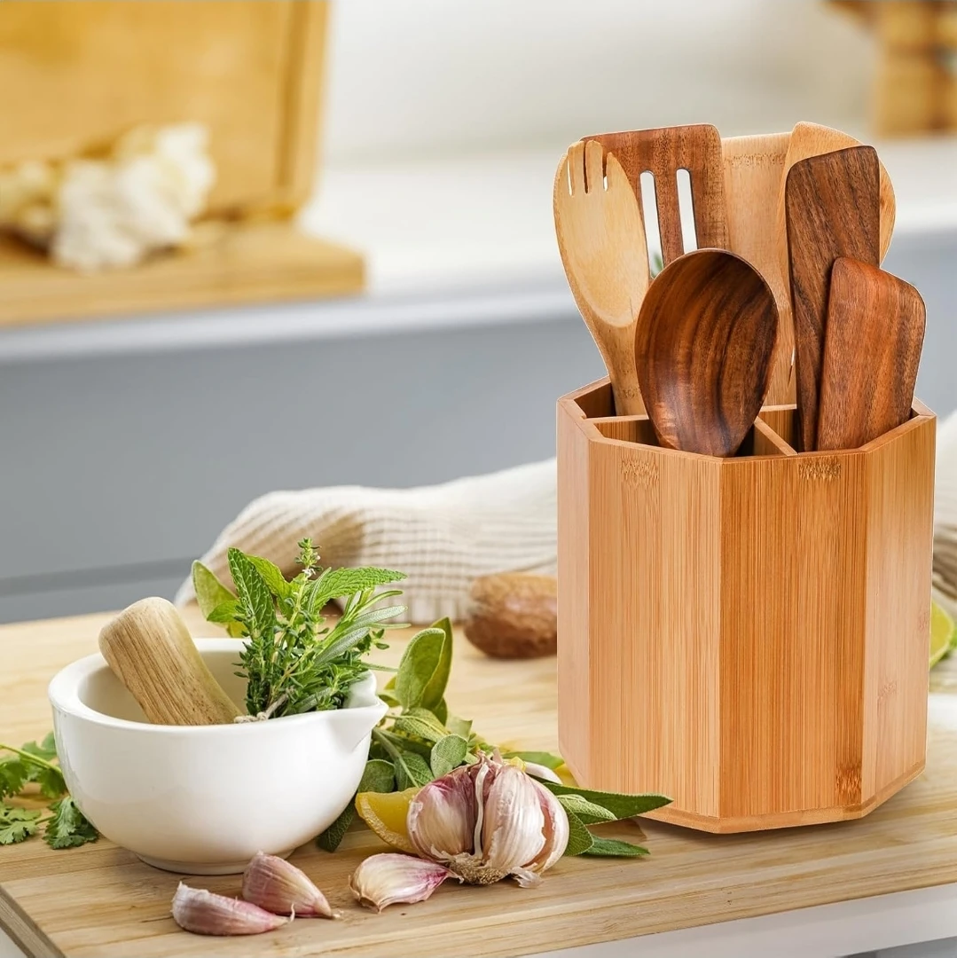 Bamboo Utensil Holder